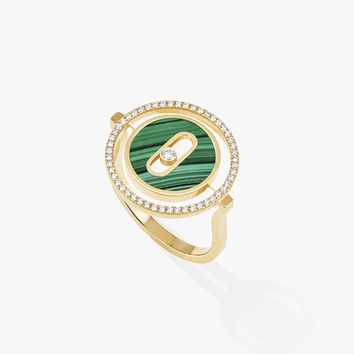 Ring For Her Yellow Gold Diamond Lucky Move SM Malachite 11953-YG