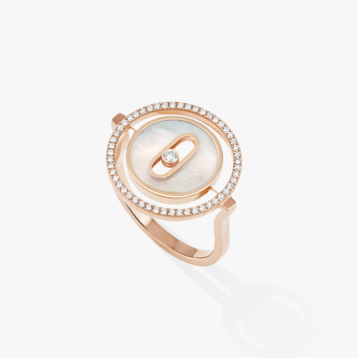 Lucky Move Ring KM Weißes Perlmutt Für sie Diamant Ring Roségold 11952-PG