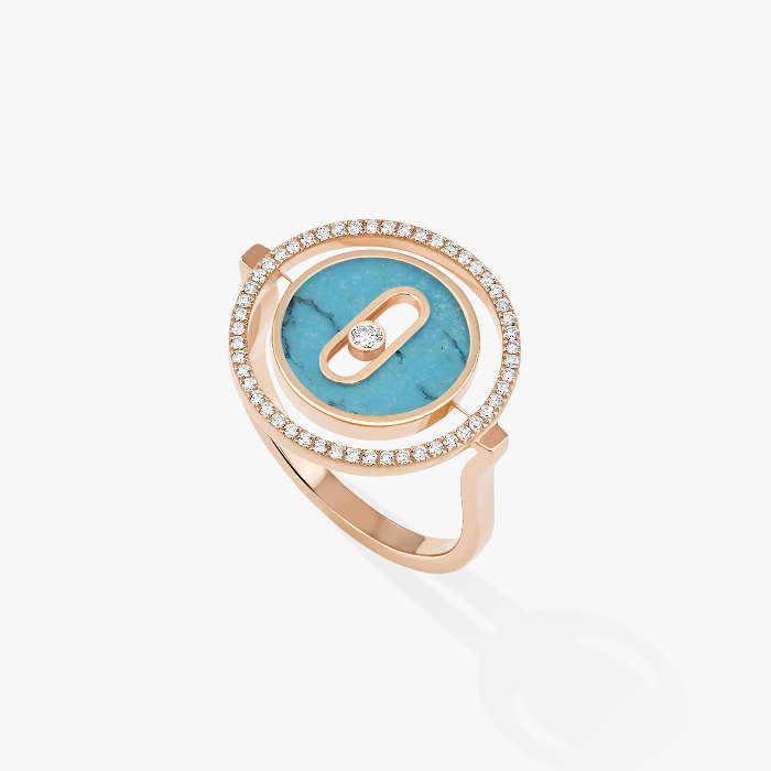 Turquoise Lucky Move SM Pink Gold For Her Diamond Ring 12098-PG
