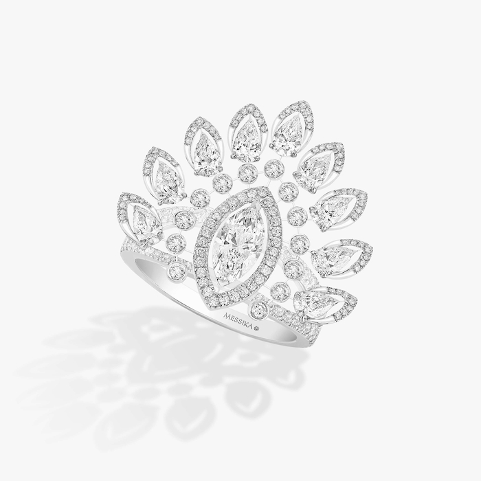 Bague Femme Or Blanc Diamant Marquise Desert Bloom 10851-WG