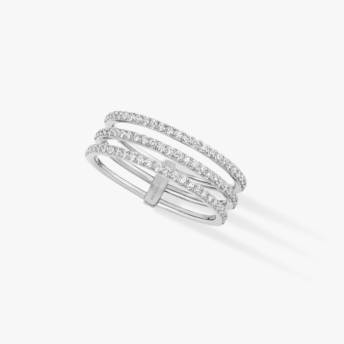 Gatsby 3 Rows White Gold For Her Diamond Ring 05439-WG