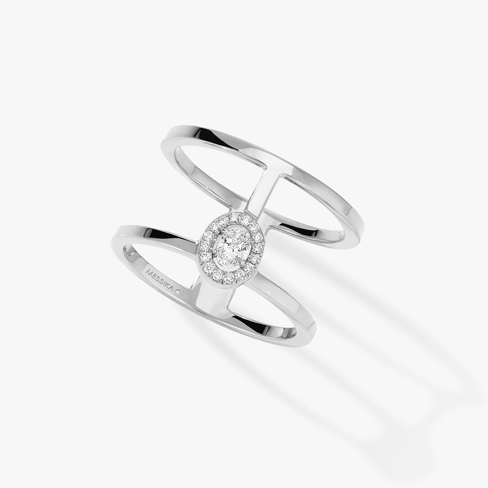 Glam'Azone 2 Rangs Für sie Diamant Ring Weißgold 06173-WG