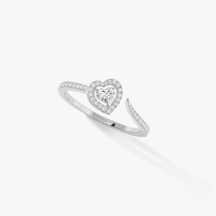 Bague Femme Or Blanc Diamant Joy diamant cœur pavée 0,15ct 11438-WG