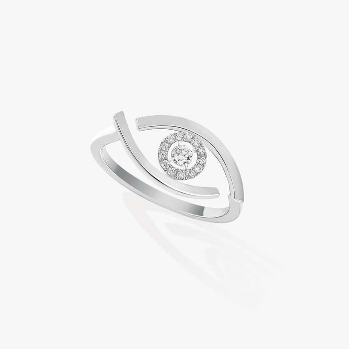 Bague Femme Or Blanc Diamant Lucky Eye 10036-WG