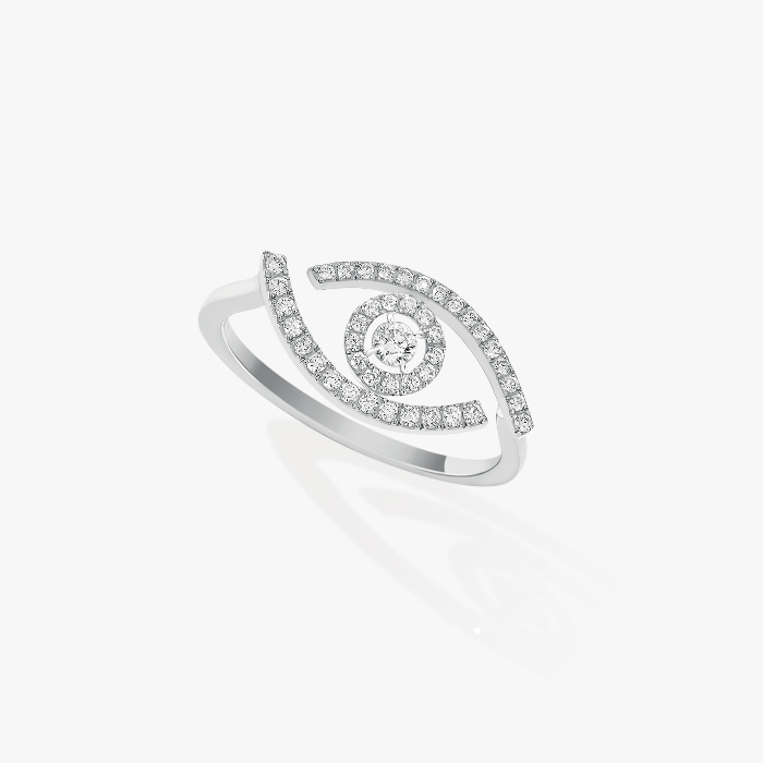 Кольцо Для нее Белое золото Бриллиантами Кольцо Lucky Eye с бриллиантовым паве 10037-WG
