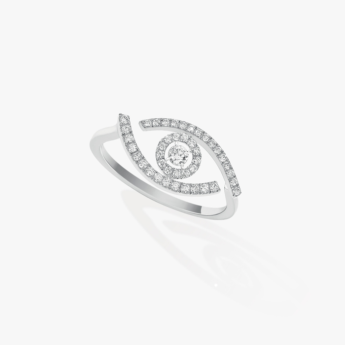 Ring For Her White Gold Diamond Lucky Eye Pavé 10037-WG