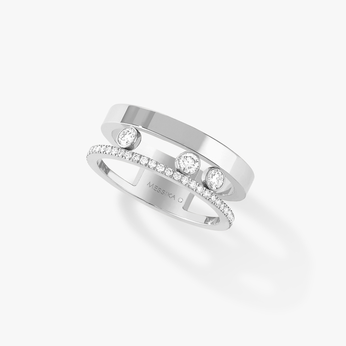 Bague Femme Or Blanc Diamant Move Romane  06516-WG