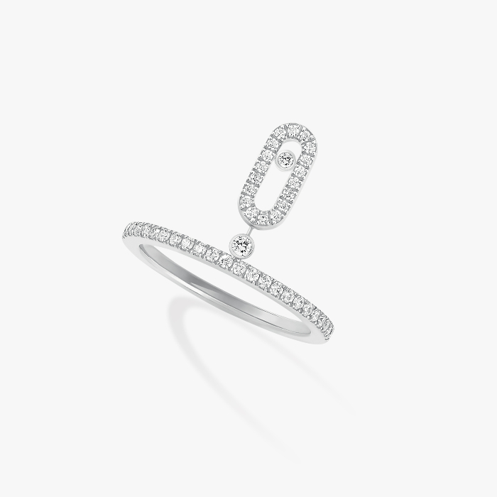 Move Uno Quaste mit Diamanten ausgefasst Für sie Diamant Ring Weißgold 11163-WG