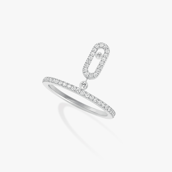 Move Uno Pavé Drop White Gold For Her Diamond Ring 11163-WG