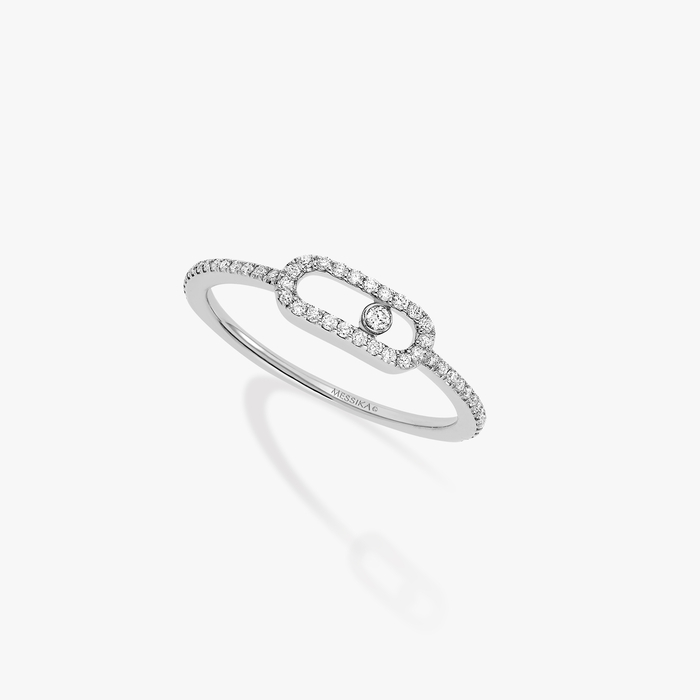 Bague Femme Or Blanc Diamant Move Uno Pavée 05630-WG