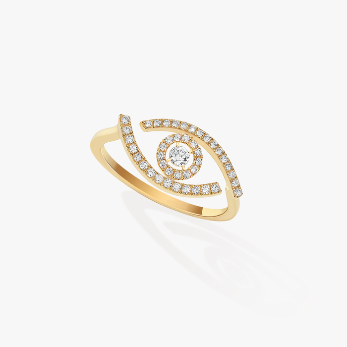 Bague Femme Or Jaune Diamant Lucky Eye Pavée 10037-YG