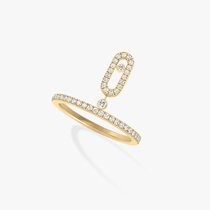 Кольцо Для нее Желтое золото Бриллиантами Move Uno с подвеской с бриллиантовым паве 11163-YG