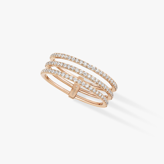 Gatsby 3 Rows Pink Gold For Her Diamond Ring 05439-PG