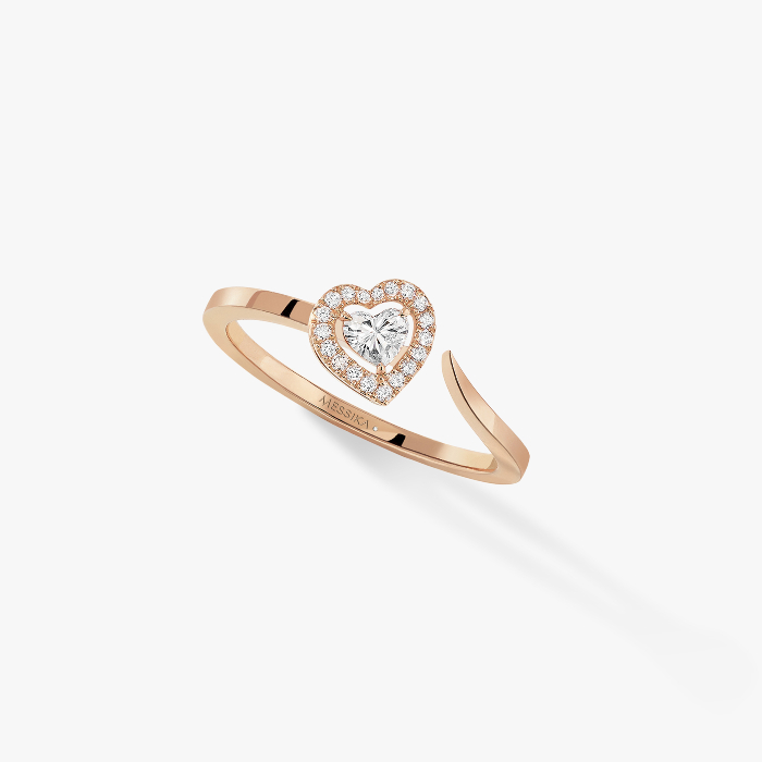 خاتم امرأة ذهب وردي الماس خاتم Joy على شكل قلب من الماس عيار 0.15 قيراط 11439-PG