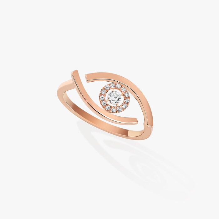 Ring For Her Pink Gold Diamond Lucky Eye 10036-PG