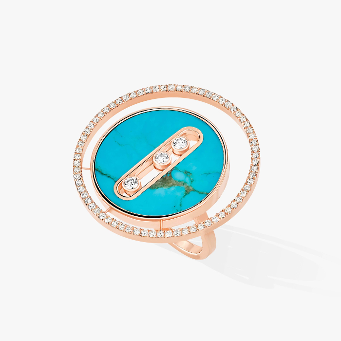 Turquoise Lucky Move LM Pink Gold For Her Diamond Ring 11721-PG