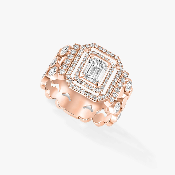 D-Vibes Multi-Row Ring Pink Gold For Her Diamond Ring 12445-PG