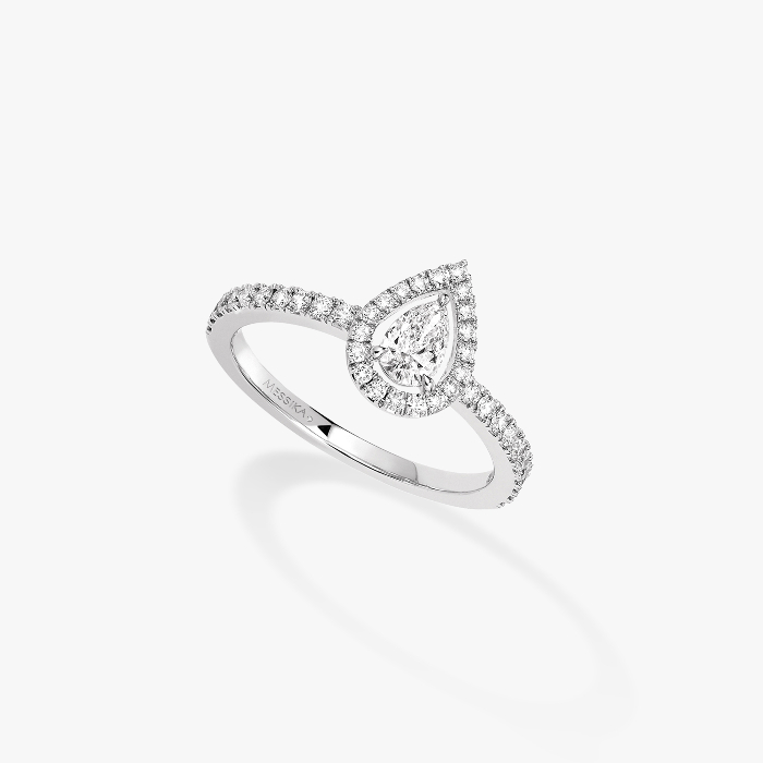 خاتم امرأة ذهب أبيض الماس ماسة Joy على شكل إجاصة 0.25 قيراط 05220-WG