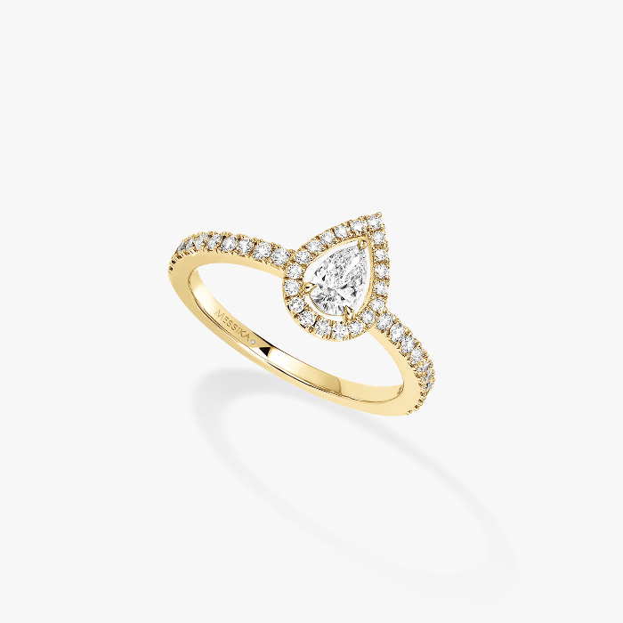 خاتم امرأة ذهب أصفر الماس ماسة Joy على شكل إجاصة 0.25 قيراط 05220-YG