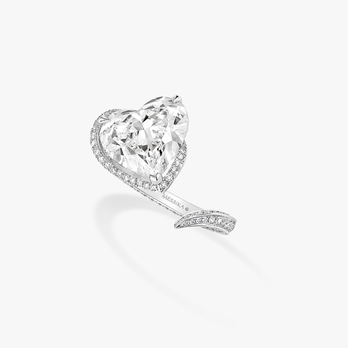 Bague Femme Or Blanc Diamant Solitaire J'ai Deux Amours  06301-WG