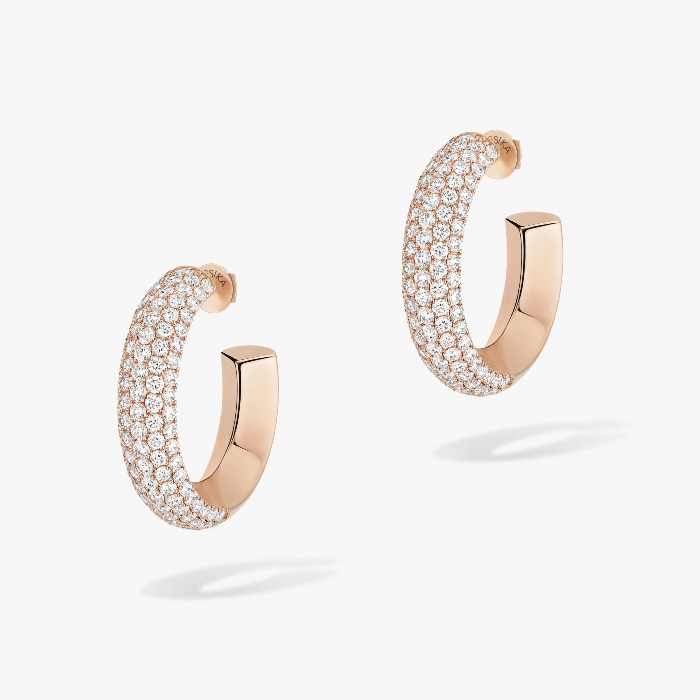 Divine Enigma SM hoop earrings Pink Gold For Her Diamond Earrings 12590-PG