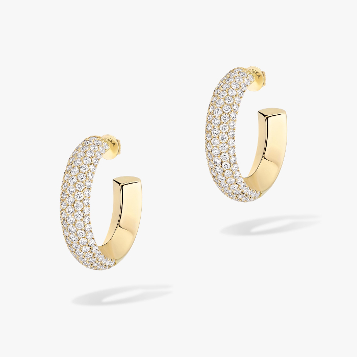 Divine Enigma SM hoop earrings Yellow Gold For Her Diamond Earrings 12590-YG