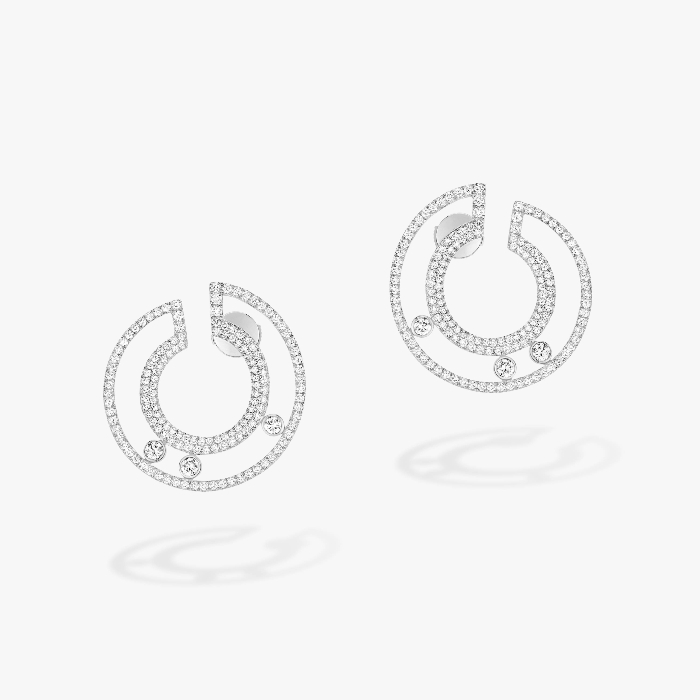 Move Romane Pavé Hoops PM White Gold For Her Diamond Earrings 07140-WG