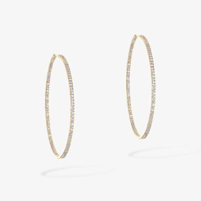 Earrings For Her Yellow Gold Diamond Gatsby Small Hoop 04686-YG