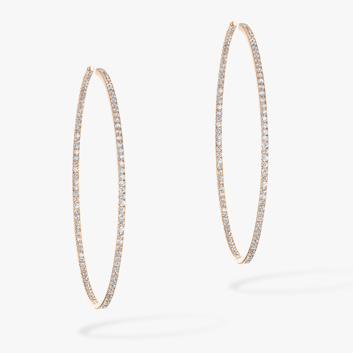 Gatsby Medium Hoop Pink Gold For Her Diamond Earrings 04687-PG