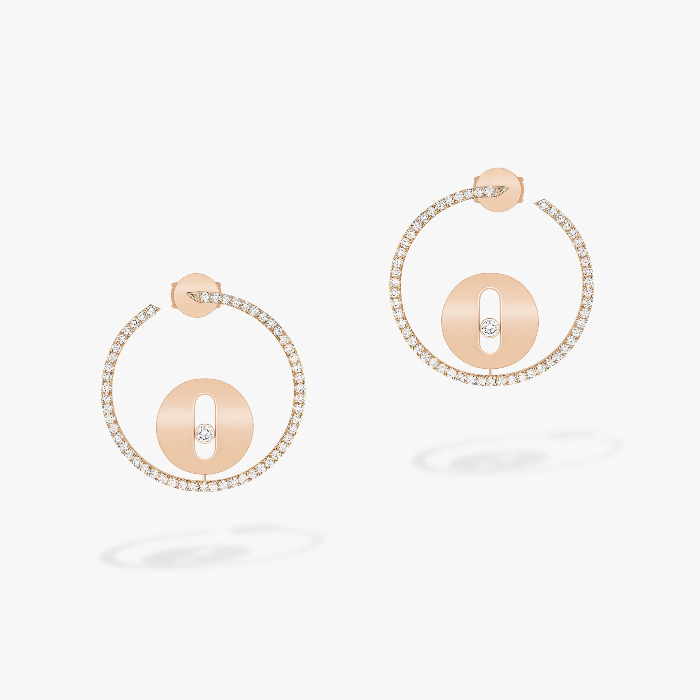 Créoles Lucky Move SM Pink Gold For Her Diamond Earrings 07515-PG