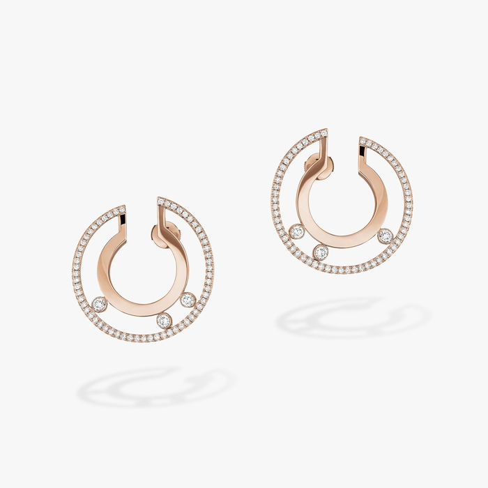 Move Romane Hoop Pink Gold For Her Diamond Earrings 06689-PG