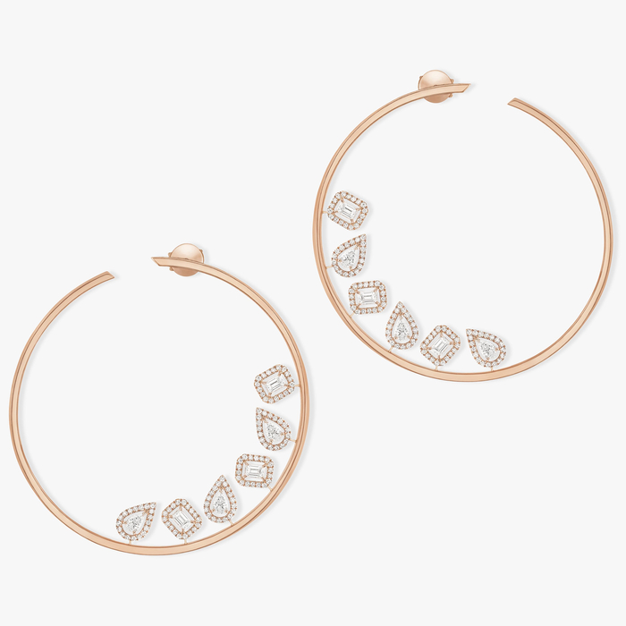 My Twin XXL hoops Pink Gold For Her Diamond Earrings 11734-PG