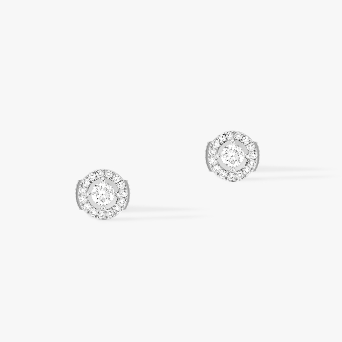 Boucles d'oreilles Femme Or Blanc Diamant Joy Diamants Ronds 0,10ct x 2 06991-WG
