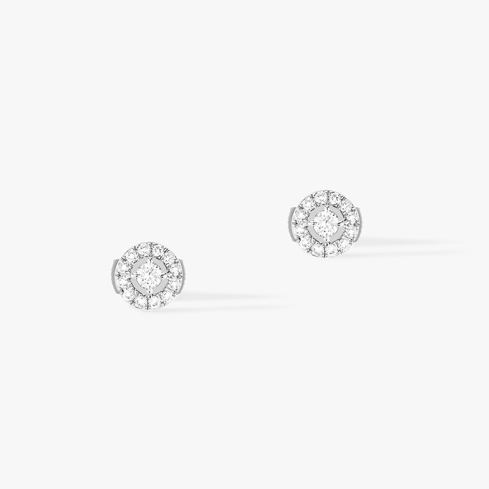 Boucles d'oreilles Femme Or Blanc Diamant Joy Diamants Ronds 0,03ct 06954-WG