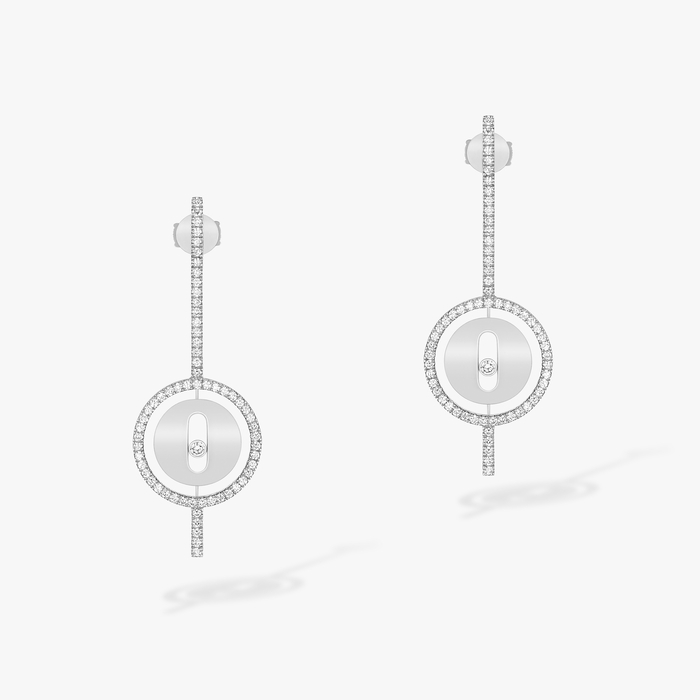 Lucky Move Arrow White Gold For Her Diamond Earrings 07516-WG