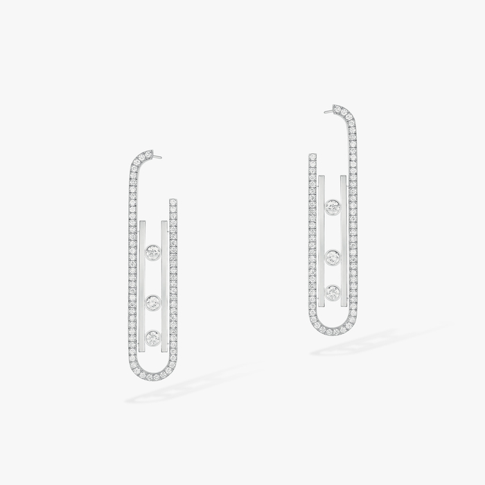 Boucles d'oreilles Femme Or Blanc Diamant Boucles d'oreilles Move 10th PM 10811-WG