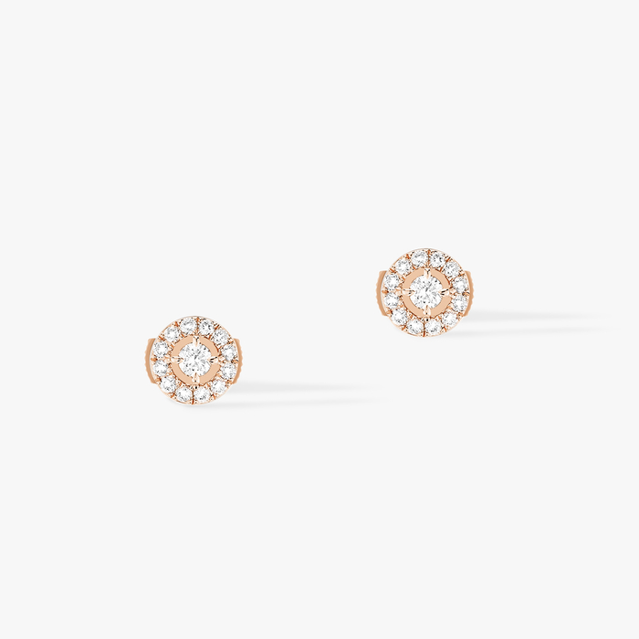 Joy Round Diamonds SM Pink Gold For Her Diamond Earrings 06954-PG