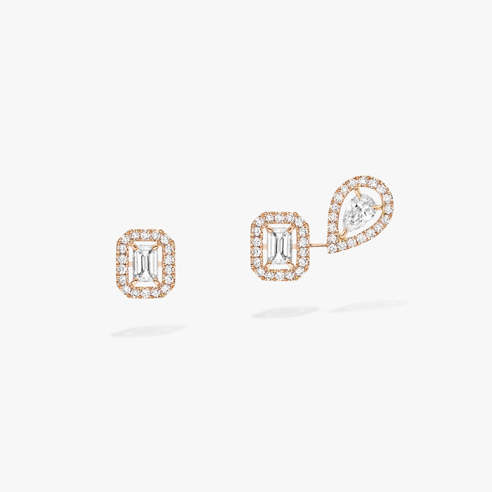 My Twin 1+2 0.10ct x3 Pink Gold For Her Diamond Earrings 07004-PG