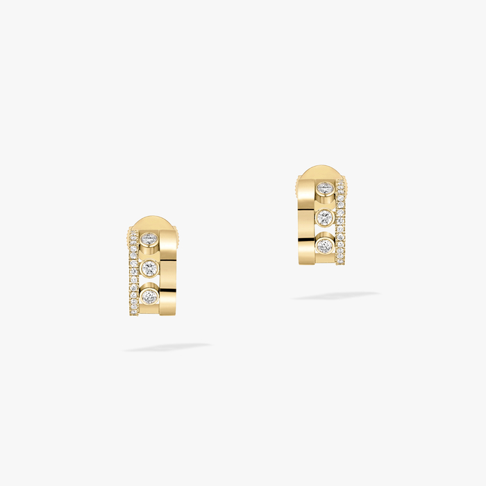 Earrings For Her Yellow Gold Diamond Move Romane Mini Hoops 07178-YG