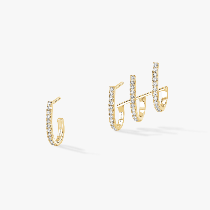 Boucles d'oreilles Femme Or Jaune Diamant Multi-Créoles Gatsby 06503-YG