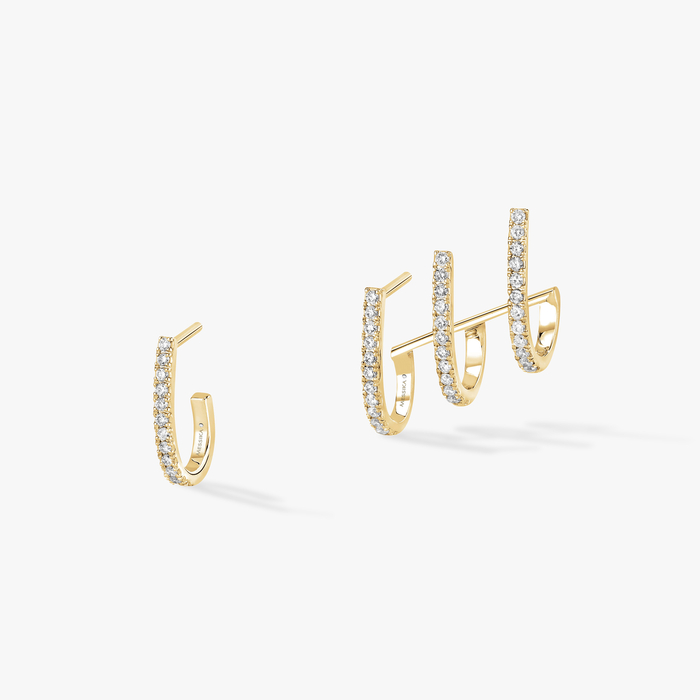 Boucles d'oreilles Femme Or Jaune Diamant Multi-Créoles Gatsby 06503-YG