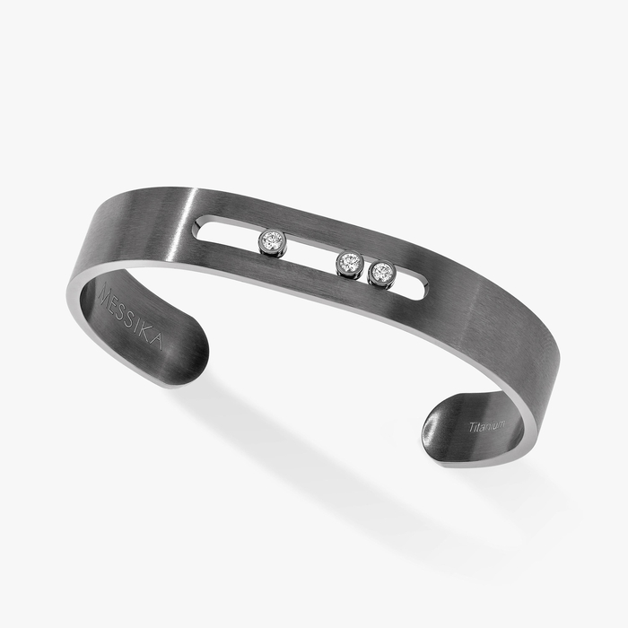 Move Titanium Graphite Bangle  Graphite Titanium For Him Diamond Bracelet 06585-TG