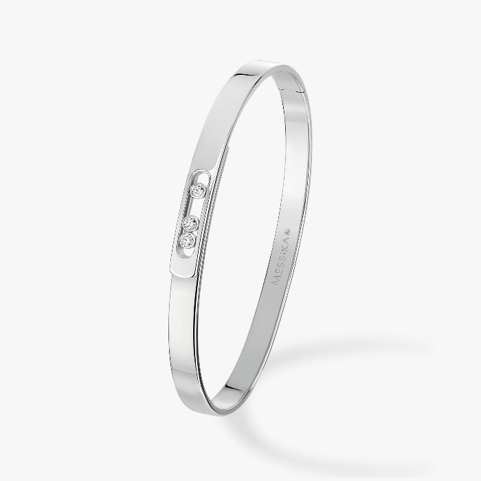 Bracelet Mixte Or Blanc Diamant Bangle Move Noa PM Grandes Tailles 11640-WG