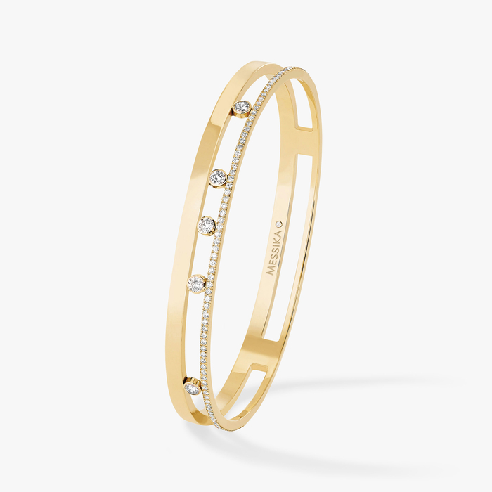 Bracelet For Her Yellow Gold Diamond Move Romane Bangle  06514-YG