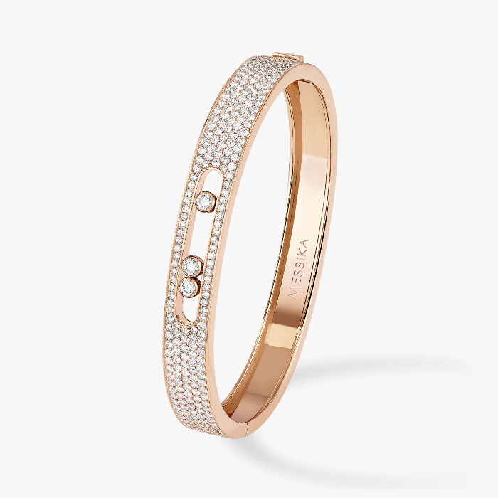 Move Joaillerie Pavé Bangle Pink Gold For Her Diamond Bracelet 04699-PG