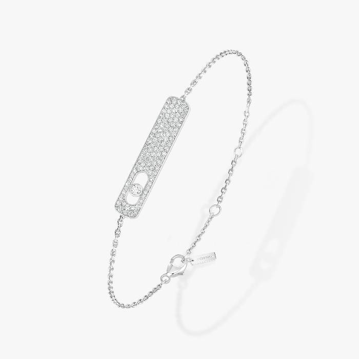 Bracelet Femme Or Blanc Diamant My First Diamond Pavé  07535-WG