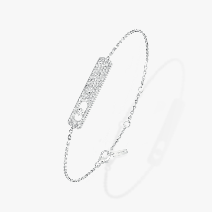 Pulsera Mujer Oro blanco Diamante Pulsera con pavé My First Diamond 07535-WG