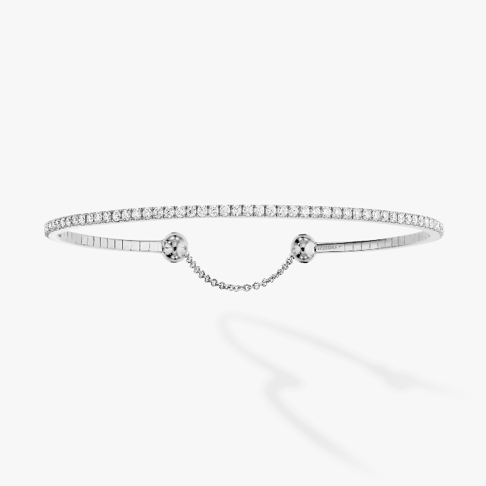 Bracelet Femme Or Blanc Diamant Skinny 1,6ct 04849-WG