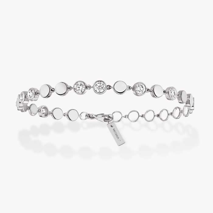Bracelet Femme Or Blanc Diamant Bracelet D-Vibes MM 12484-WG