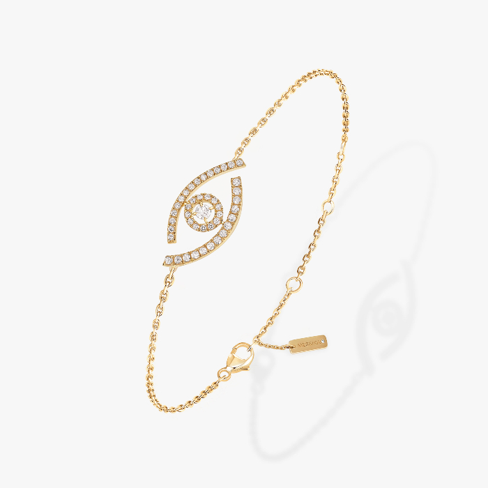 Bracelet Femme Yellow Gold Diamant Lucky Eye Pavé 10035-YG